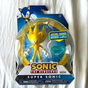Sonic The Hedgehog 4” Super Sonic with Chaos Emerald Action Figure